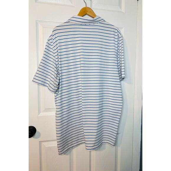 Vineyard Vines Polo Shirt Mens XL White Blue Stripe Performance Stretch Golf - Picture 6 of 6